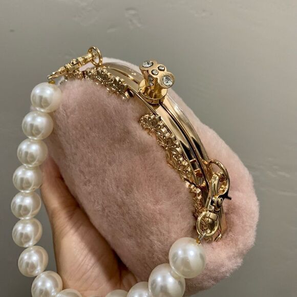 Handmade Cute Real Shearling Perfume Bottle Shaped Clutch/Wristlet/Crossbody - Picture 13 of 15